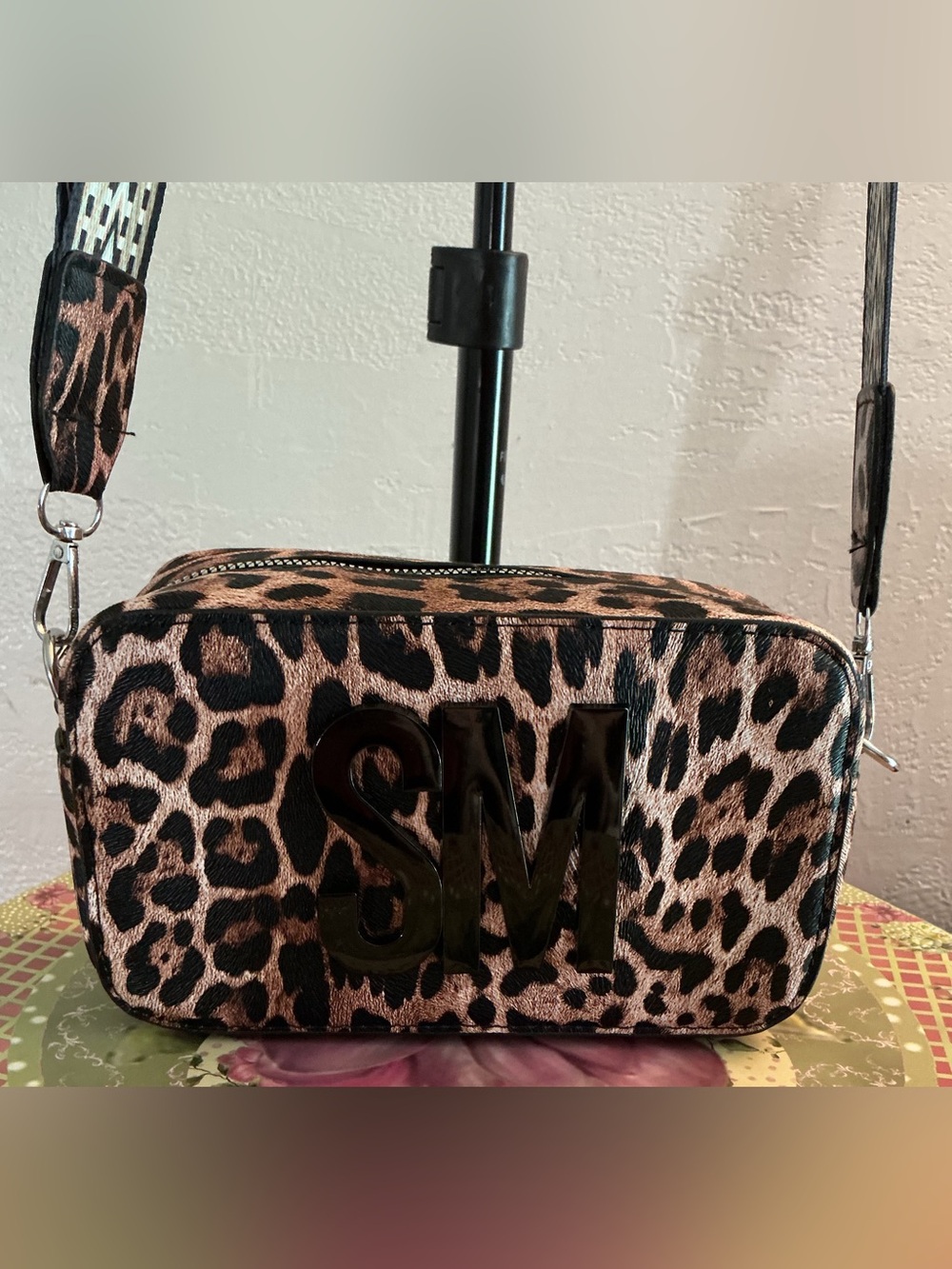 European Leopard Print Crossbody Fashion Bag - SM Logo - NWOT